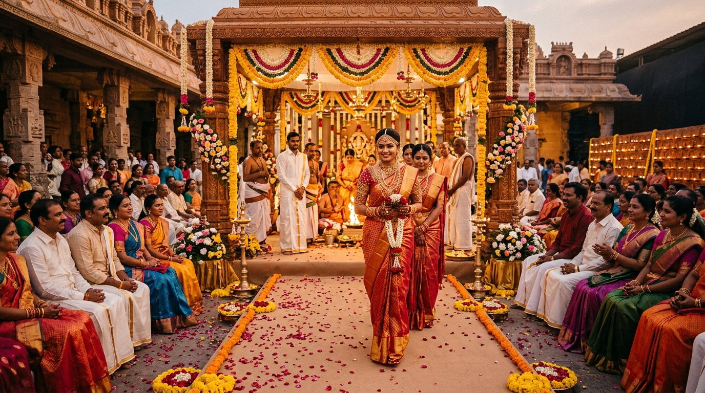 Grand South Indian Wedding Bridal Showcase by Sre Attham Silks